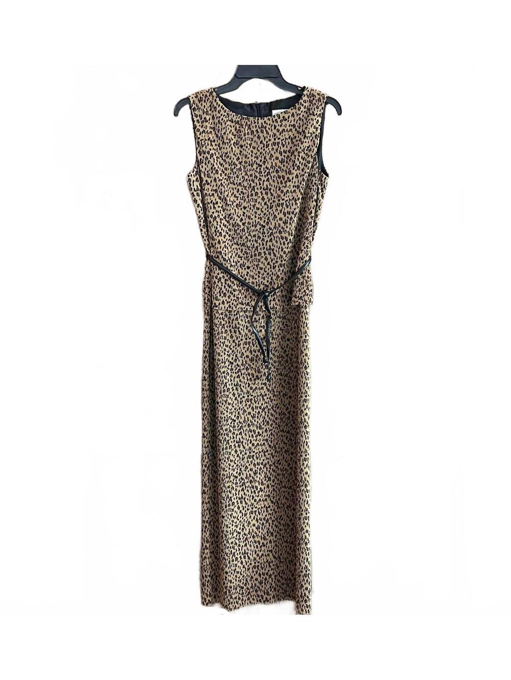 Vtg Scarlette Womens Leopard Print Maxi Dress Sleeveless Size 5/6